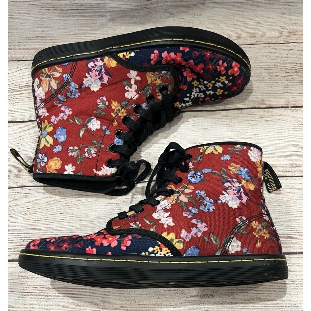 Dr. Martens Pink Floral Boots Kids Size 4 Womens Size 6 - Picture 6 of 14